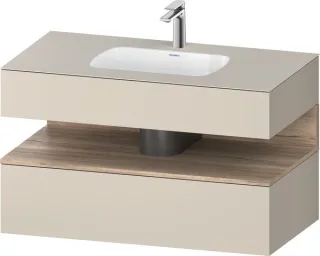 Duravit Qatego Einbauwaschtisch mit Konsolenwaschtischunterbau Taupe Supermatt 1000x550x600 mm - QA4 QA4786055830000