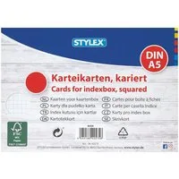 Stylex Schreibwaren Karteikarten 200 Karteikarten / DIN A5 / weiss / kariert