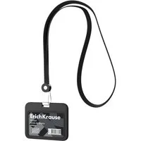 Erich Krause Schlüsselanhänger, Ausweishülle Silikon mit Band 40cm Set - Schwarz
