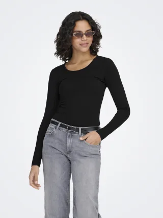 ONLY - ONLLIVE LOVE L/S ONECK TOP NOOS JRS Black - Gr. - XL