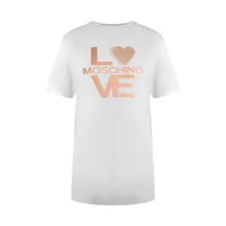 Love Moschino - T-Shirt für Damen, Logo (Weiß)