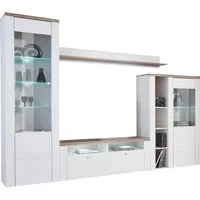OTTO home Wohnwand Larona, Anbauwand, Set 4 Teilig, (Set, 4-St), bestehend aus 1 TV-Board, 1 Highboard, 1 Vitrine, 1 Wandregal