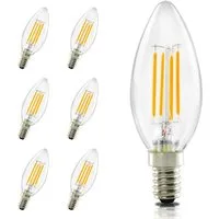 ZMH LED-Leuchtmittel E14 C35, Edison Kerzenlampe 4W, 6er-Pack, 2700 K warmweiß, E14, 6 St., Warmweiß, Filament Vintage, nicht dimmbar