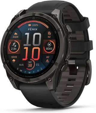 Garmin Fenix 8 Sapphire [inkl. Silikonarmband schwarz] 47mm Titangehäuse schwarz