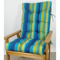Rattani Hochlehnerauflage Polster für Gartenstuhl Hochlehner Auflage Sylva 120x50 Teflon Caribe, UV-Beständig, Wasserbeständig, Haltebänder, extra dicke Füllung .