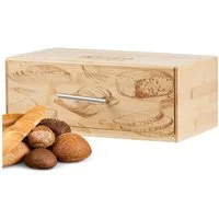 ecosa Brotkasten EO-5041, Bambus, (Packung, 2-tlg), Herausnehmbare Krümelschublade,Umweltfreundlich,Edelstahlgriff