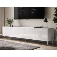 ALLHOUSE24 TV-Schrank LOGANTE 200 cm Breite Unterschrank TV Lowboard Metall Füße (2 x Schränke 100 cm breit) 200 cm Breite