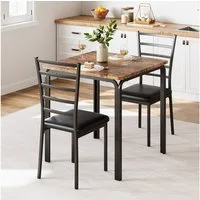 GarveeMore Essgruppe Ktichen Tisch mit 2 Stühlen für Küche & Esszimmer, Kompaktes Esszimmer-Set für kleine Räume(Tisch mit 2 Stühlen)