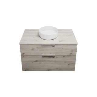 Burgbad Keramik Waschtisch-Set Eqio Eiche Dekor Silber/Alpinweiss, SGUM100F6015C0001 SGUM100F6015C0001