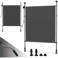 Strattore Balkonsichtschutz Klemmmarkise Senkrechtmarkise höhenverstellbar 120x310 cm - Anthrazit