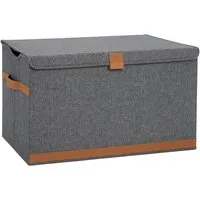 hausleben Aufbewahrungsbox Faltbar mit Deckel & Griff, Verstärkt mit Holz
