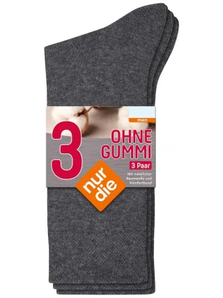 NUR DIE Herren Socken Ohne Gummi 3er Pack