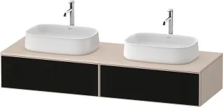 Duravit Zencha Konsolenwaschtischunterbau wandhängend Schwarz Linienstruktur & Taupe n/a & Supermatt ZE4815B63830000