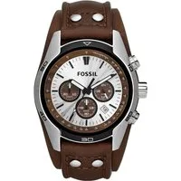 Fossil Chronograph COACHMAN CH2565, Quarzuhr, Armbanduhr, Herrenuhr, Stoppfunktion, Datum, Lederarmband
