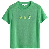 Next T-Shirt Kurzarm-Sweatshirt mit Rundhalsausschnitt + Leinen (1-tlg)
