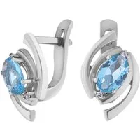 Secretforyou Creolen-Set Ohrringe Kreolen 925 Silber Topas Aqua Blue Zirkonia Echtschmuck