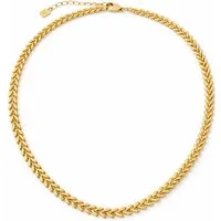 BS Schmuckdesign Choker Halskette Damen Collier Design Chokerkette vergoldet (inkl. Geschenkbox), 18K vergoldet, hypoallergen & wasserfest