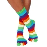H.I.S Zehensocken Fünf Finger Socken, Zehenspalt Design, Geeignet für den Alltag (Packung, 1-Paar) im Streifenmuster weich und atmungsaktive Baumwolle
