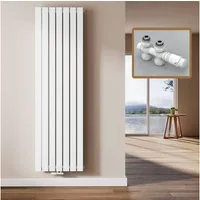 EMKE Heizkörper Flach Vertikal Doppellagig Design Paneelheizkörper Höhe: 160/180cm, 1895W für 19qm Raum Mittelanschluss Weiß