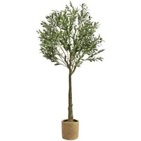 Kunstbaum Kunstpflanzen groß Olivenbaum künstliche Pflanze, Höhe 150 cm/180 cm Olivenbaum, SEHAUSEU, Höhe 180 cm