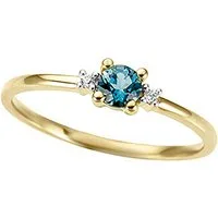 Firetti Fingerring Schmuck Geschenk Gold 333 Damenring Goldring Edelstein Solitär, mit London Blue Topas - mit Diamanten