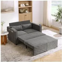 i@home Schlafsofa 3-in-1, 2-Seater Sofa Bett, Slide-to-Transform Design, USB-Ladefunktion, erhältlich in 4 Farben