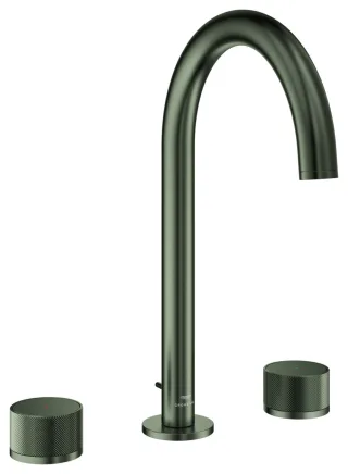 GROHE 3-Loch-Waschtisch-Batterie Atrio Private C. 20595 Knopfbetätigung satin graphite, 20595MG0 20595MG0