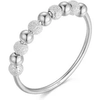 Lisandra Scott Silberring Anti-Stress Ring aus 925 Sterlingsilber mit drehbaren Glitzer-Kugeln