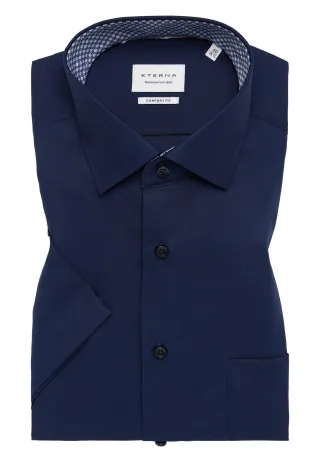 ETERNA - Original Shirt Popeline Kurzarm navy - Gr. - 42/Kurzarm