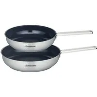 Hanseatic Pfannen-Set hanseatic, Edelstahl 18/10 (Set, 2-tlg., je 1x Pfanne 24 cm, 2,2 l, 28 cm, 3,4 l), Antihaft-Versiegelung, beschichtet, Induktion