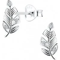 ALEXANDER YORK Paar Ohrstecker BLATT mit Zirkonia, 2-tlg. (Ohrstecker), 925 Sterling Silber