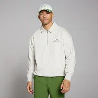 MP Herren Lifestyle Top mit Kragen und 1/4-Reißverschluss – Hellgrau - XXXL