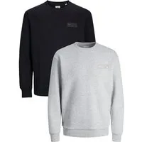Jack & Jones Sweatshirt POPS SWEAT CREW NECK Sweatpullover Casual Basic Shirt Unifarben Baumwollmischung