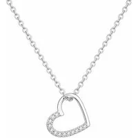 Felino Herzkette Halskette Herz Diamanten Schmuck Damen Frauen 925 Silber Gold Rose (1-tlg), Verstellbare Halskette mit Herz Anhänger