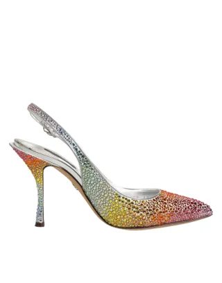 Dolce & Gabbana Mehrfarbige Pailletten Slingback Pumps Schuhe