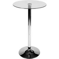 CLP Bartisch Stehtisch Rund (1er), mit Glas-Tischplatte & Metall-Gestell