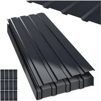 Clanmacy Trapezblech Deckenplatten 12st 115x45cm 6 Wellplatte Dachpaneele Profilblech, 115x45x0.25 mm (Set 12-St) UV-Schutz, Wasserfest, Wetterfest, Rostresistent, Korrosionsbeständig