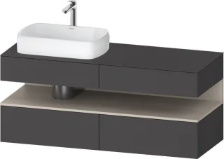 Duravit Qatego Konsolenwaschtischunterbau wandhängend Graphit Matt 1400x550x600 mm - QA4765091490010 QA4765091490010