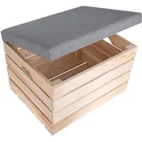 Creative Deco Aufbewahrungsbox Sitzbank gepolstert mit Stauraum 50x40x35 cm