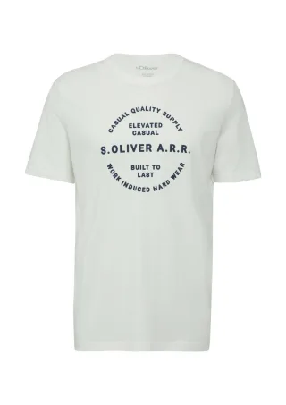 s.Oliver Red Label - Jersey-T-Shirt aus Baumwolle mit Frontprint weiß - Gr. - XXL