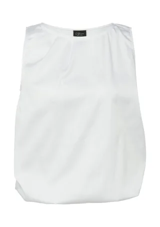s.Oliver BLACK LABEL - Popeline-Top mit Ballon-Saum weiß - Gr. - 34