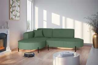 Ecksofa Designersofa VALENCIA XS in Stoff Scala Forest Ottomane Links