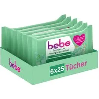 bebe Gesichtsreinigungstücher Belebende Reinigungstücher 6er-Pack (6x 25 St)