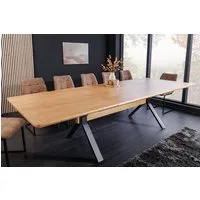 riess-ambiente Esstisch GIANT 180-300cm natur/schwarz - Eiche, Metall, X-Gestell, ausziehbar (Einzelartikel, 1-St), verlängerbarer Konferenztisch f. 12-14 Personen - ideal für Essbereich