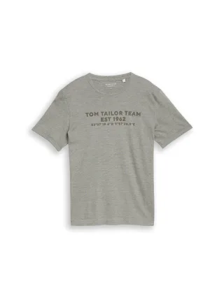 Tom Tailor - T-Shirt mit Logo-Print deep green white stripes - Gr. - XXL