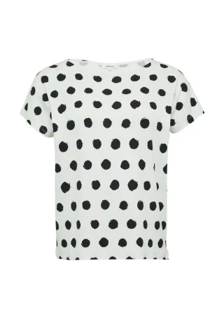 s.Oliver Red Label - T-Shirt aus Viskosemix im Relaxed Fit weiß - Gr. - 46