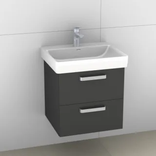 Artiqua 415 Waschtischunterschrank für Pro S 810962 Anthrazit Hochglanz, 415-WU2L-L53-7015-51 415-WU2L-L53-7015-51
