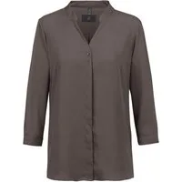GREIFF Langarmbluse Greiff CHIFFON Damen Chiffon-Bluse 3/4-Arm V-Neck Regular Taupe 48