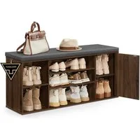 SONGMICS HOME Schuhbank Sitzbank mit Stauraum, offene Fächer, verstellbar, Schuhschrank, Toolless-Technologie, superschnelle werkzeuglose Montage