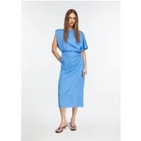 comma Midikleid Kleid Asymmetrisches Satinkleid mit Drapierung